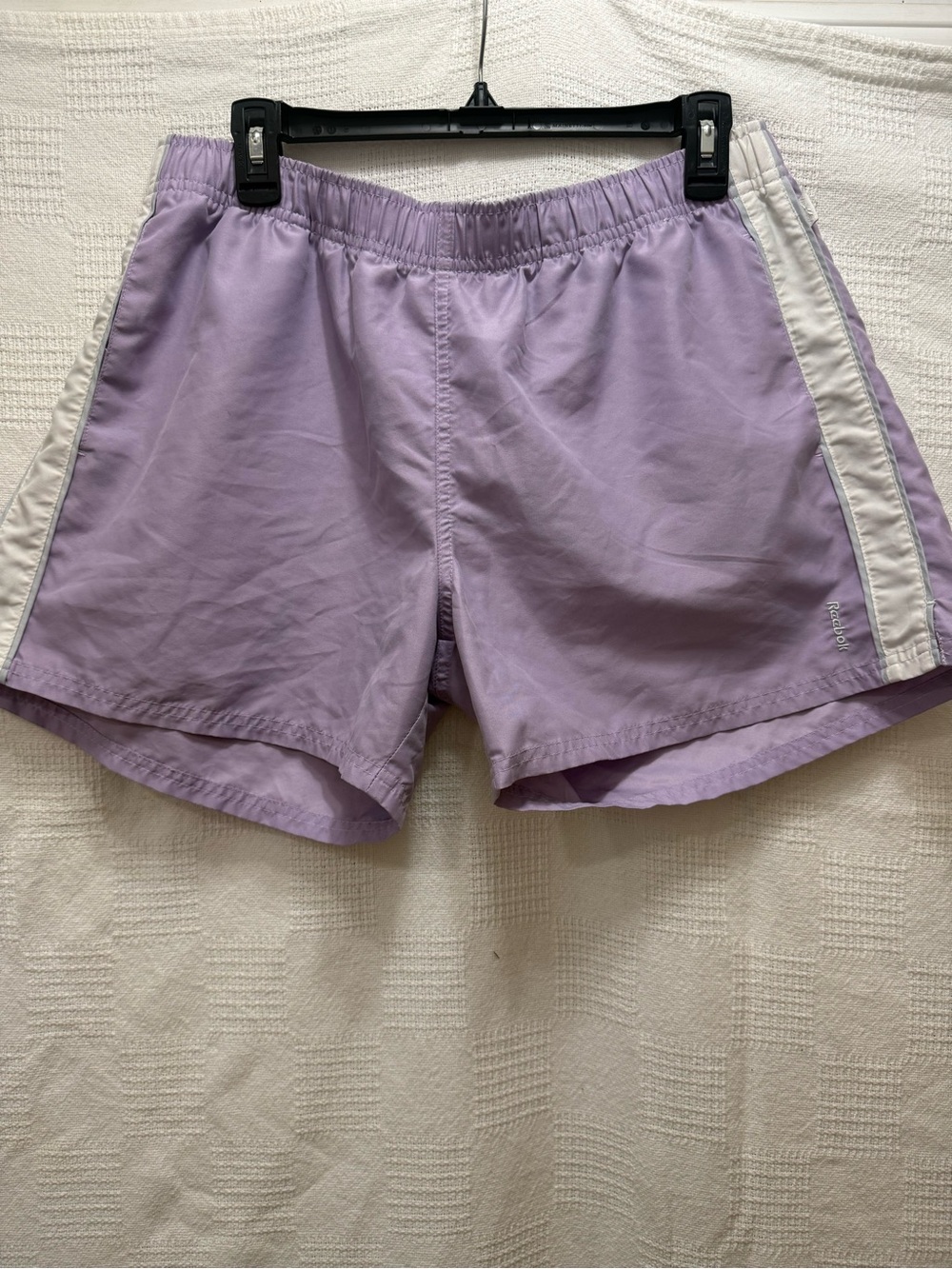 Vintage Reebok Lavender Athletic Shorts with White Side Stripe